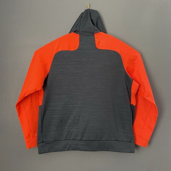 Nike Pro Training ThermaFit Hoodie Men XL High Neck Neon Orange Running Pullover - Picture 8 of 11
